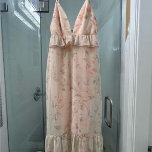Park & Fifth Strapless Dress - Cream and Pink Floral